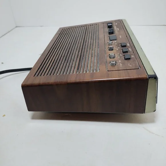 Vintage Westclox Digital Am FM Radio Alarm Clock Wood Grain 80170-01 Tested Work - Picture 12 of 16